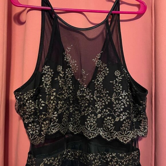 Teeze Me Nights Formal Blue Dress Maxi Prom Like New Size 15 - Picture 12 of 16